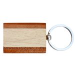Flat Key Ring white Wood Border 3